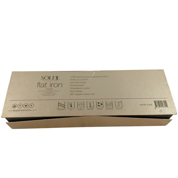 Soleil Professional Flat Iron Rose Ceramic Magnetized Plates Hair Straighter - Picture 5 of 10